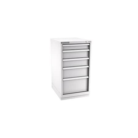 Champion Tool Storage Modular Drawer Cabinet, 5 Drawer, Light Gray, Steel, 22 in W x 28-1/2 in D x 41-3/4 in H N18000501ILCFTB-LG